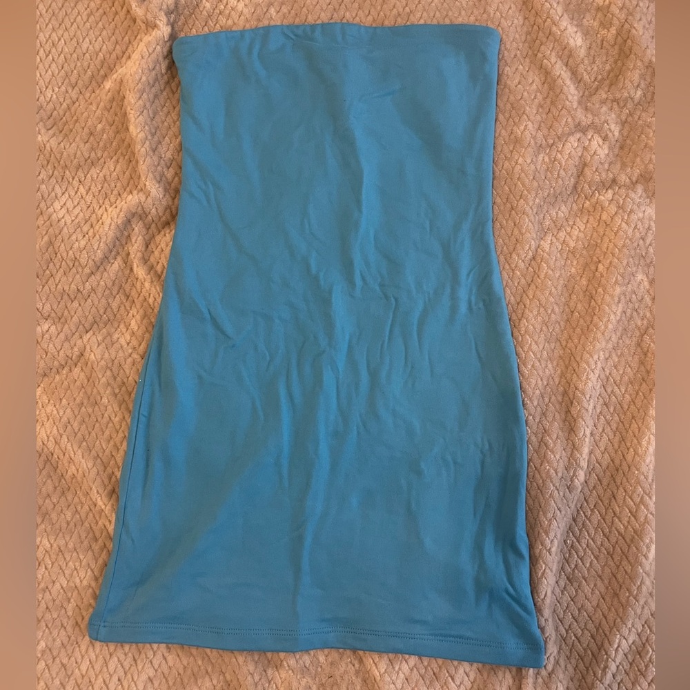 Blue Tube Top Dress